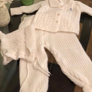 EUC Vintage Three piece white acrylic knit outfit